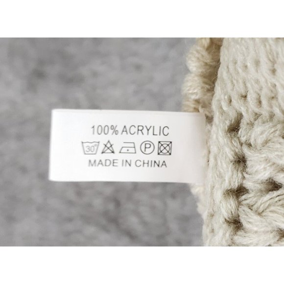 Neosan Scarf Womens One Size Beige Cable Knit Preppy Winter Infinity Loop - Picture 6 of 6